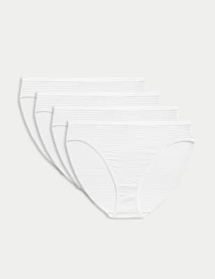 

Womens Body by M&S 4pk Modal Rich No VPL High Leg Knickers - White, White
