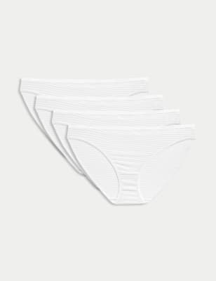 4 PK M&S MARKS & SPENCER WHITE COTTON FULL BRIEF STYLE KNICKERS UK SIZE 20