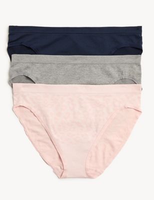Marks And Spencer Womens M&S Collection 3pk High Leg Seamless Knickers - Light Pink Mix, Light Pink Mix