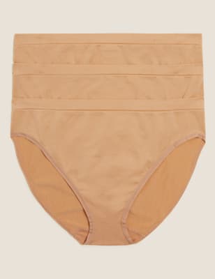 

Womens M&S Collection 3pk High Leg Seamless Knickers - Rich Amber, Rich Amber