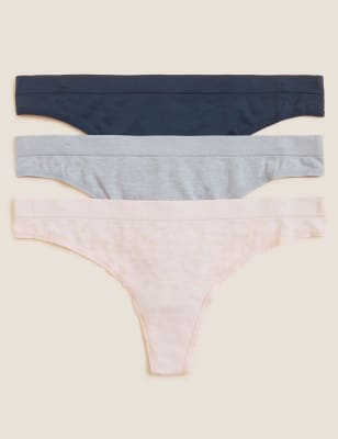 

Womens M&S Collection 3pk Seamless Thongs - Light Pink Mix, Light Pink Mix