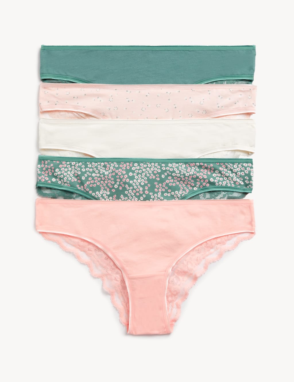 5pk Cotton Rich Printed Brazilian Knickers image 1