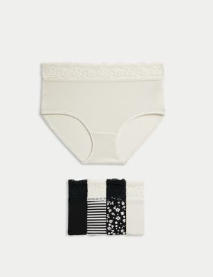 UMMISS Women Panties 5 Pack Soft Cotton Comfortable Underwear Mid Waist  Breat