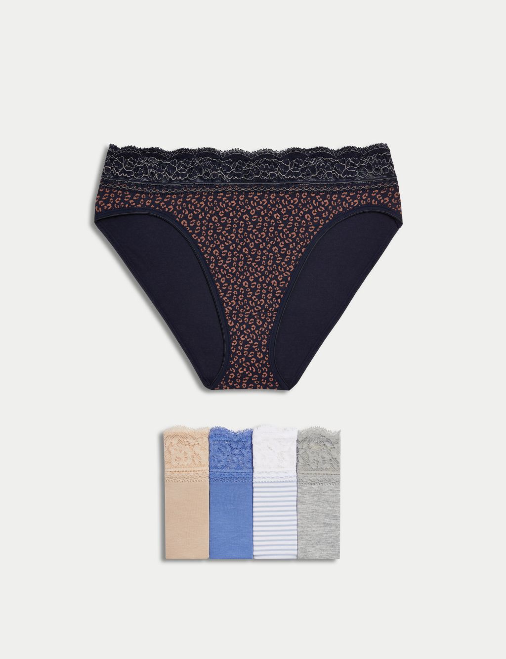 M&S GREY SEXY Ultra-Feminine Lace Waist Bikini Knickers - Size 6 to 18  (614590) £4.49 - PicClick UK