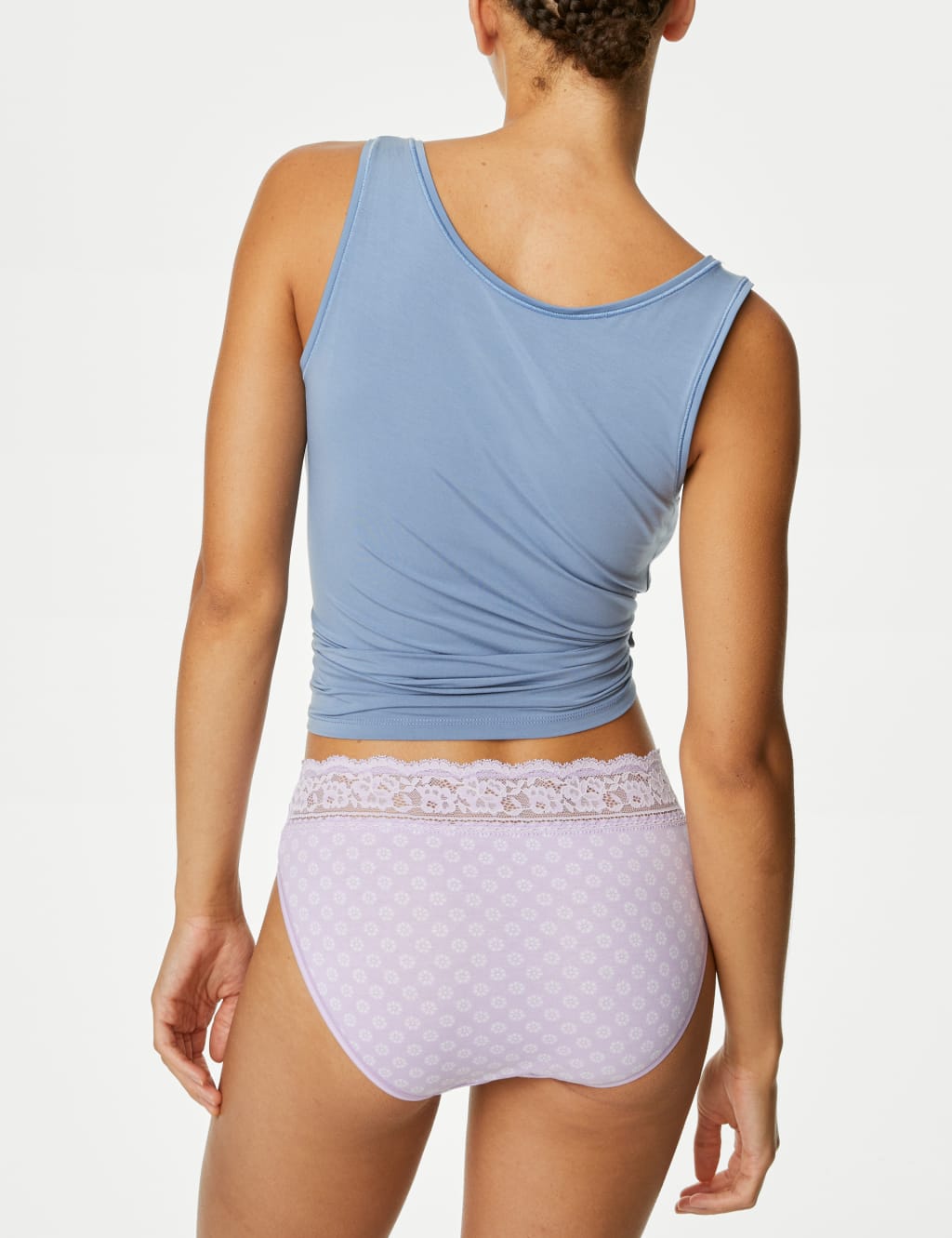 5pk Cotton Rich Printed High Leg Knickers image 4