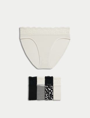 Buy MARKS & SPENCER 4 Pack Pure Cotton High Leg Knickers 2024 Online