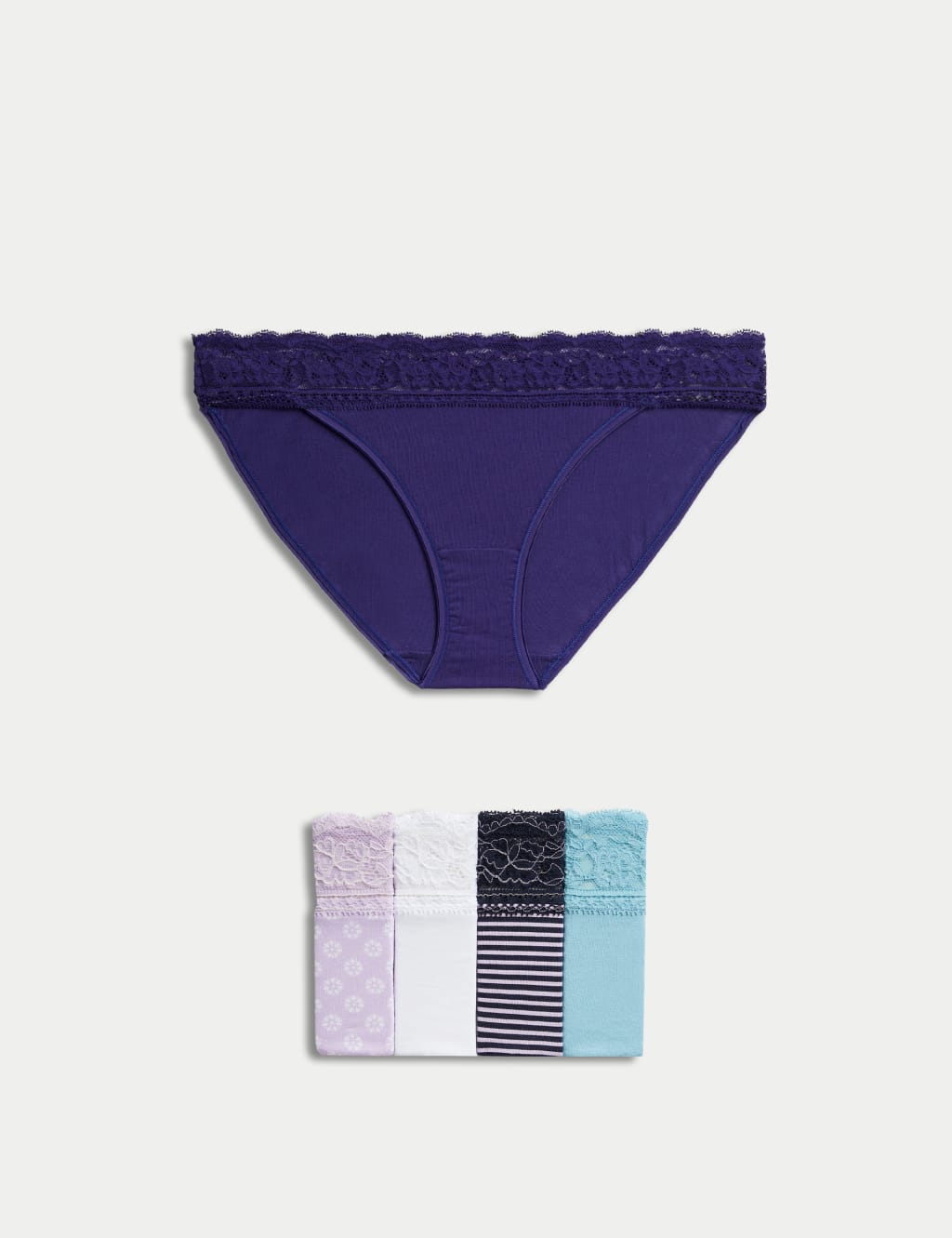 5pk Cotton Blend Printed Bikini Knickers image 1
