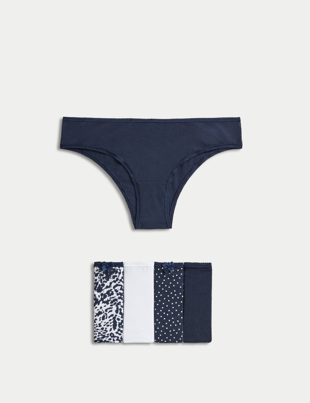 Buy Navy Floral Lace Full Knickers 20, Knickers