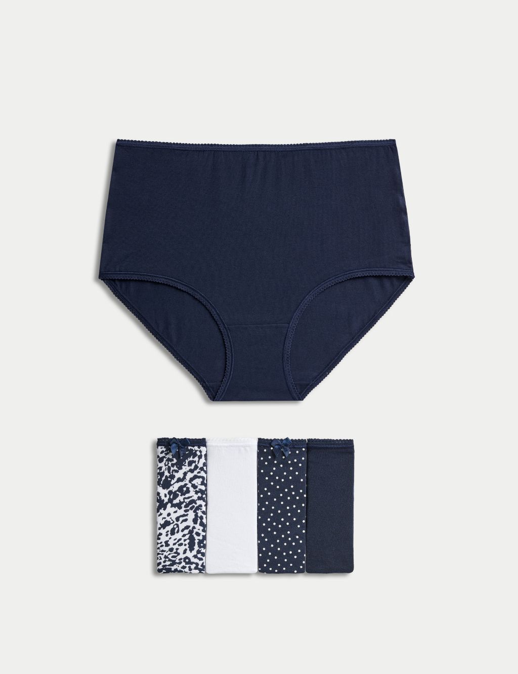 $48 7pc Sz L Laura Ashley Cotton Brief Underwear Panties Pink Gray