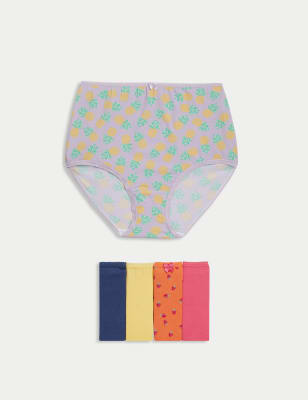 

Womens M&S Collection 5er-Pack gemusterte Taillenslips aus Baumwolle mit Lycra™ - Yellow Mix, Yellow Mix
