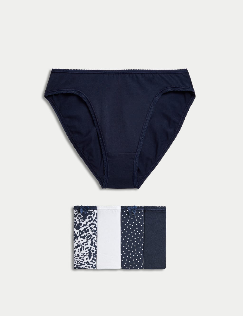 5pk Cotton Lycra™ High Leg Knickers image 1