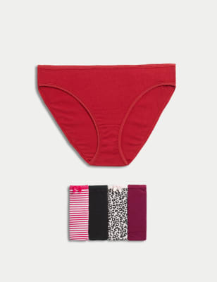 Buy Marks & Spencer Women's Cotton Blend Modern Regular Bikini Style  Underwear (Pack of 3) (60563247001_Lilac Mix_XS) at