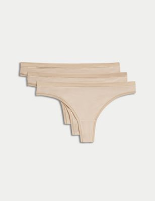 Body By M&S Womens 3pk Flexifit Thongs - 8 - Rose Quartz, Rose Quartz