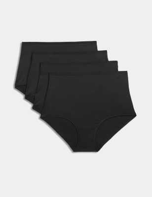 

Womens M&S Collection 4er-Pack Mikrofaser-Taillenslips - Black, Black