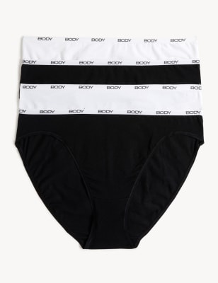 

Womens Body by M&S 4pk Supima Cotton Rich High Leg Knickers - Black Mix, Black Mix