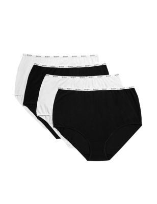 Body Womens 4pk Cotton with Cool Comfort™ Full Briefs - 16 - Black Mix, Black Mix