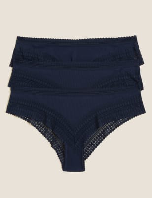 

Womens 3pk Anise Lace Brazilian Knickers - Sea Green, Sea Green