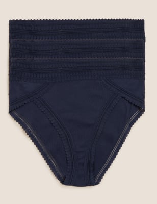 

Womens M&S Collection 3pk Anise Lace High Leg Knickers - Sea Green, Sea Green
