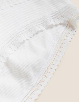 

Womens M&S Collection 3pk Lace Cotton Rich Low Rise Shorts - White, White