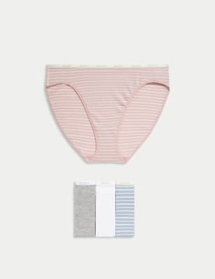 4pk Cotton Rich High Leg Knickers - JO