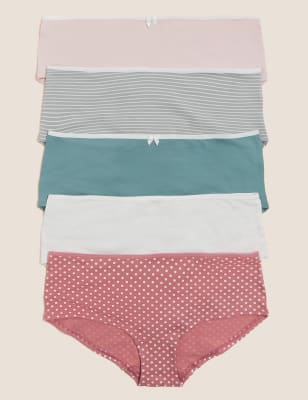 

M&S Collection Pack de 5 braguitas culotte de Lycra® de algodónWomens - Pink Mix, Pink Mix