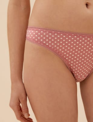 

Womens M&S Collection 5pk Cotton Lycra™ Thongs - Pink Mix, Pink Mix