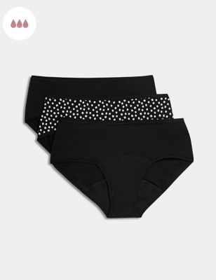 3pk Heavy Absorbency Period Knicker Shorts, M&S Collection