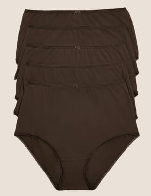 

Womens M&S Collection 5er-Pack Taillenslips aus Baumwolle mit Lycra® - Rich Quartz, Rich Quartz