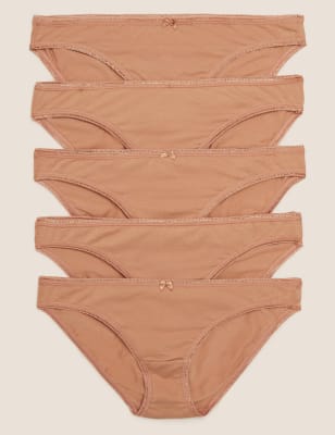 

Womens M&S Collection 5pk Cotton Rich Low Rise Bikini Knickers - Rich Amber, Rich Amber