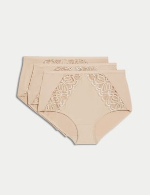 Buy Marks & Spencer Lace & Mesh Full Briefs - Multi-color (Pack of