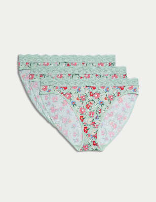 

Womens M&S Collection 3pk Printed High Leg Knickers - Aqua Mix, Aqua Mix