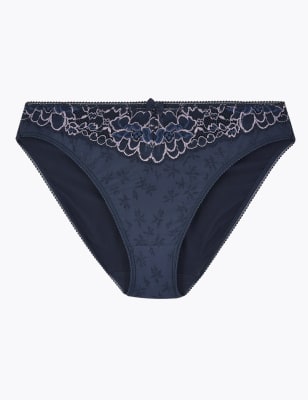 Culotte &eacute;chancr&eacute;e en jacquard et dentelle