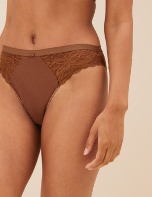 

Womens M&S Collection Wild Blooms High Leg Knickers - Topaz, Topaz