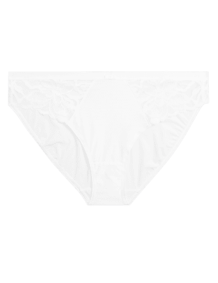 

Womens M&S Collection Wild Blooms High Leg Knickers - White, White