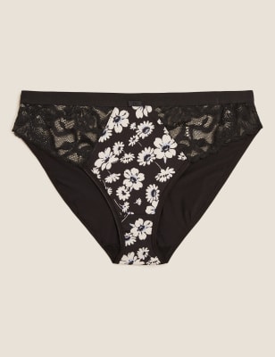  Culotte échancrée à motif fleuri - Black Mix