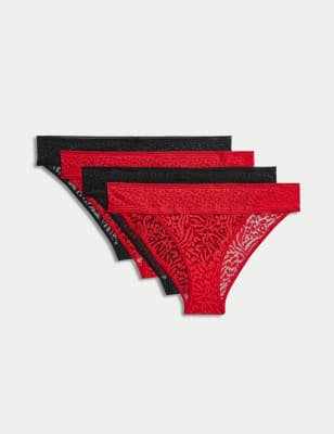 ZNU 4 Packs Ladies Brazilian Knickers Underwear Sexy Lace Panties