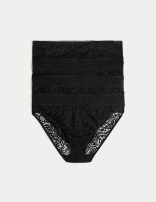 5 Pack Monochrome Print Full Knickers