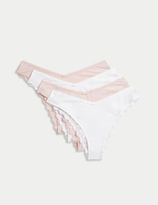 

Womens M&S Collection 4er-Pack Miami-Brazilian-Slips mit hohem Baumwollanteil - Light Pink Mix, Light Pink Mix