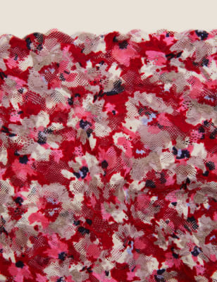 

M&S Collection Braguitas altas florales de corte libre con encajeWomens - Red Mix, Red Mix