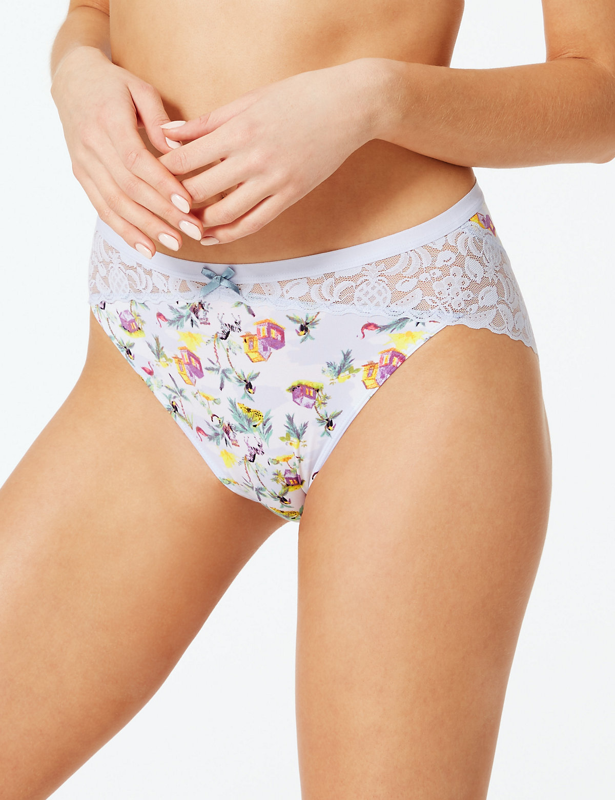 Fruit Lace Printed High Leg Knickers
