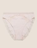 Cotton Mix Lace High Legs Knickers