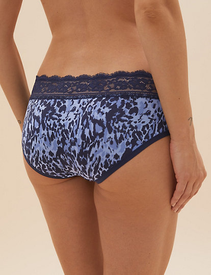 Printed Low Rise Knicker Shorts