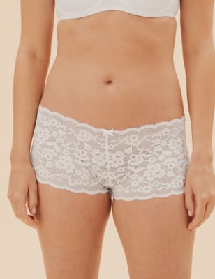  Shorty en dentelle - White