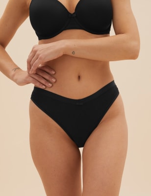 

Womens M&S Collection Miami-Brazilian-Slip mit Wildblumenmuster - Black, Black
