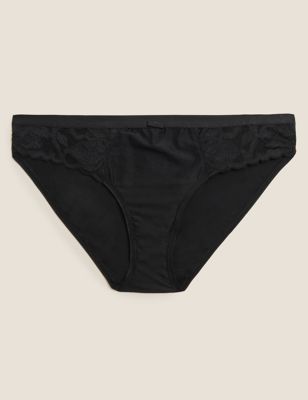  Culotte bikini à motif fleuri - Black