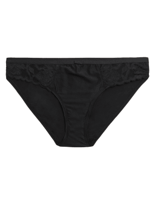 Womens M&S Collection Wild Blooms Bikini Knickers - Black