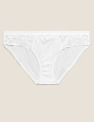 

Womens M&S Collection Wild Blooms Bikini Knickers - White, White