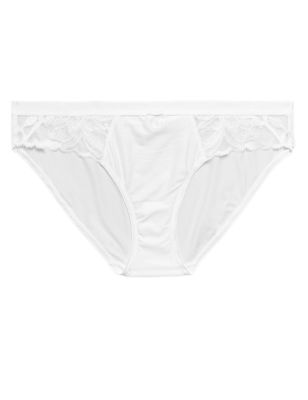 Womens M&S Collection Wild Blooms Bikini Knickers - White