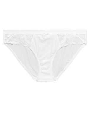 Womens M&S Collection Wild Blooms Bikini Knickers - White