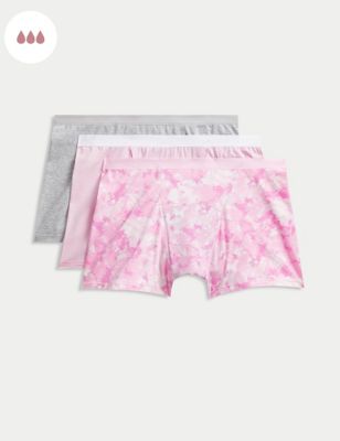 

Womens M&S Collection 3pk Heavy Absorbency First Period Boy Shorts - Pink Mix, Pink Mix